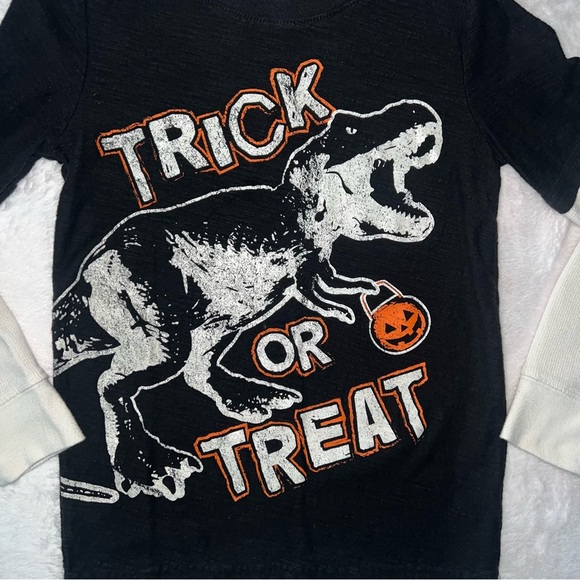 Jumping Beans Black and White Dinosaur Trick or Treat Shirt - Picture 2 of 3